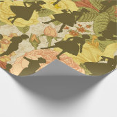 olijfgroen midden jaren 1950 silhouet cadeaupapier (Hoek)