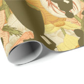 olijfgroen midden jaren 1950 silhouet cadeaupapier (Rol Hoek)