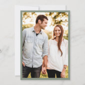 Olijfgroen Minimal Wedding Save the Date (Achterkant)