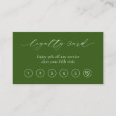 Olijfgroen Minimale hart QR Code Elegant Modern Klantenkaartje (Voorkant)