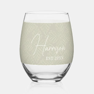 Olijfgroen Modern Minimalistisch Custom Wijnglas Zonder Voet