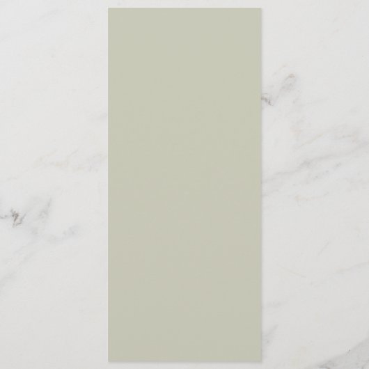 Olijfgroen Modern Minimalistisch huwelijksmenu Menu (Achterkant)