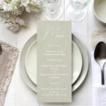 Olijfgroen Modern Minimalistisch huwelijksmenu Menu<br><div class="desc">Elegante olijfgroene trouwmenu's. Met een modern minimalistisch faux texture design zijn deze perfect voor uw evenement. Vind overeenkomende objecten in mijn winkel.</div>