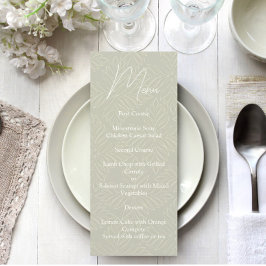 Olijfgroen Modern Minimalistisch huwelijksmenu Menu