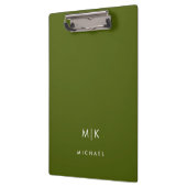 Olijfgroen | Modern Monogram Klembord (Links)