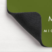Olijfgroen | Modern Monogram Muismat (Hoek)
