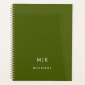 Olijfgroen | Modern Monogram Planner (Voorkant)