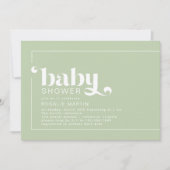 Olijfgroen | Modern Retro Neutraal Baby shower Kaart (Voorkant)
