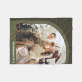 Olijfgroen Moderne Boog Twee Verticale Foto Fleece Deken (Voorkant (Horizontaal))