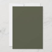 Olijfgroen moderne minimalistische trouw kaart (Achterkant)