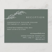 Olijfgroen Moderne Stenciled Botanische Details Informatiekaartje (Voorkant)