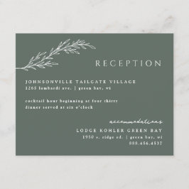 Olijfgroen Moderne Stenciled Botanische Details Informatiekaartje