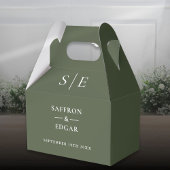 Olijfgroen Monogram bruiloft Bedankdoosjes