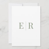 Olijfgroen Monogram Oefendiner Uitnodiging (Achterkant)