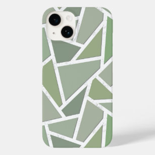 Olijfgroen mozaïekpatroon Case-Mate iPhone 14 hoesje