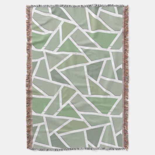 Olijfgroen mozaïekpatroon deken (Voorkant Verticaal)