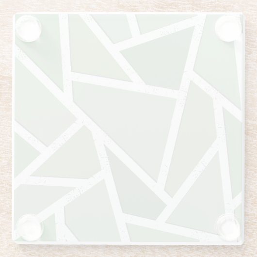 Olijfgroen mozaïekpatroon glazen onderzetter (Achterkant)