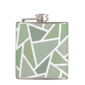 Olijfgroen mozaïekpatroon heupfles (Voorkant)