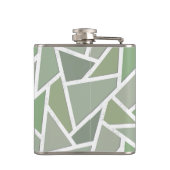 Olijfgroen mozaïekpatroon heupfles (Achterkant)