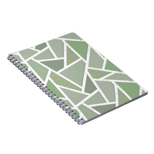 Olijfgroen mozaïekpatroon notitieboek (Rechterzijde)