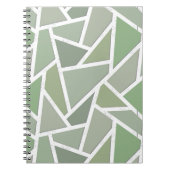 Olijfgroen mozaïekpatroon notitieboek (Voorkant)