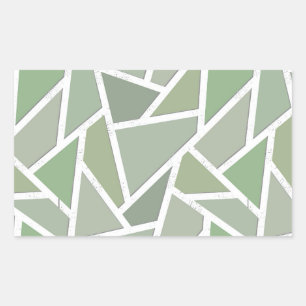 Olijfgroen mozaïekpatroon rechthoekige sticker