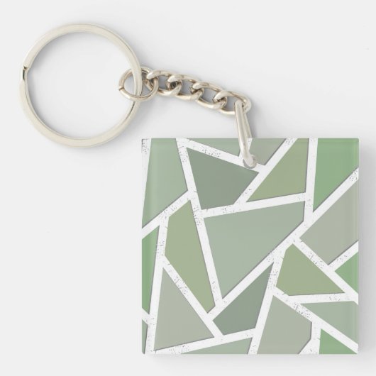 Olijfgroen mozaïekpatroon sleutelhanger (Voorkant)
