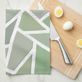 Olijfgroen mozaïekpatroon theedoek (Quarter Fold)