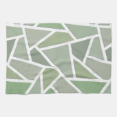 Olijfgroen mozaïekpatroon theedoek (Horizontaal)