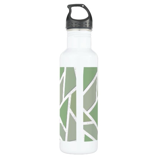 Olijfgroen mozaïekpatroon waterfles  (Achterkant)