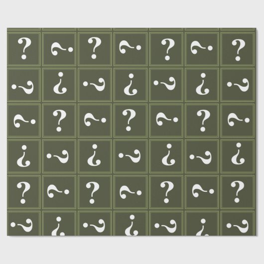 Olijfgroen mysterie cadeaupapier (Vlak)