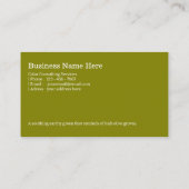 Olijfgroen | "Natuur is rustig" Visitekaartje (Achterkant)