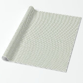 Olijfgroen op witte polka stippen cadeaupapier (Uitgerold)