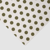 Olijfgroen, oude kant gespreid polka dots patroon tissuepapier (Detail)
