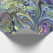 Olijfgroen, paars blauw, abstract cadeaupapier (Hoek)