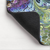 Olijfgroen, paars blauw, abstract muismat (Hoek)
