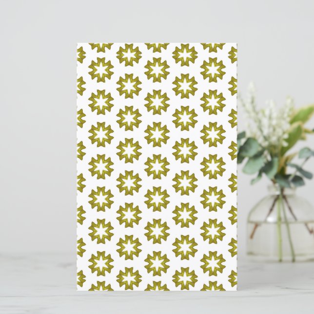 Olijfgroen Patronen Scrapbook Papier (Staand voorkant)