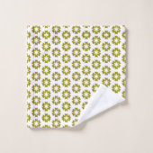 Olijfgroen Patroon Bad Handdoek (Wasdoekje)