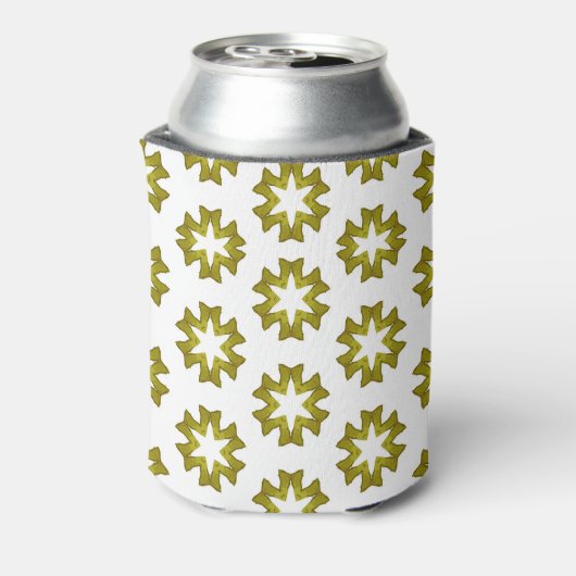 Olijfgroen patroon blikjeskoeler (Blikje Achterkant)