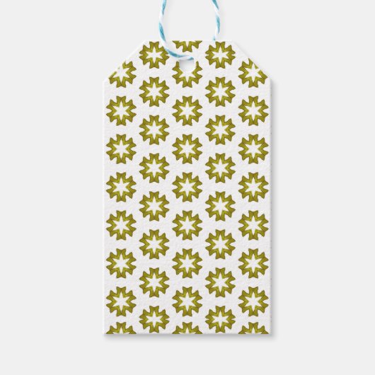 Olijfgroen patroon cadeaulabel (Voorkant)