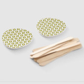 Olijfgroen patroon handwaaier (Niet-gemonteerd)