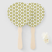 Olijfgroen patroon handwaaier (Voorkant en achterkant)