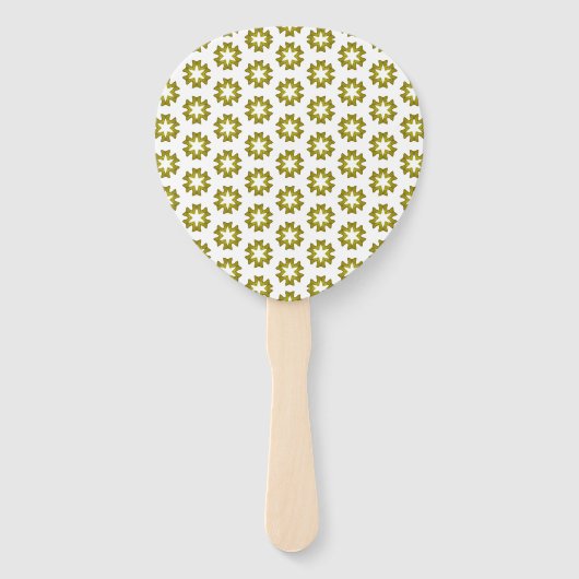 Olijfgroen patroon handwaaier (Voorkant)