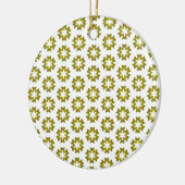 Olijfgroen patroon keramisch ornament (Links)