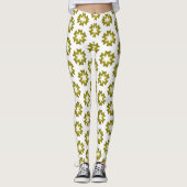 Olijfgroen Patroon Leggings (Voorkant)