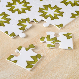 Olijfgroen Patroon Legpuzzel