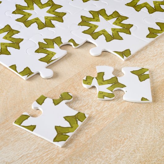 Olijfgroen Patroon Legpuzzel (Zijkant)