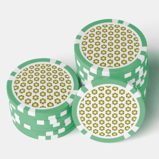 Olijfgroen patroon poker chips (Opstapeling)