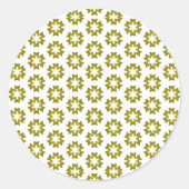 Olijfgroen patroon ronde sticker (Voorkant)