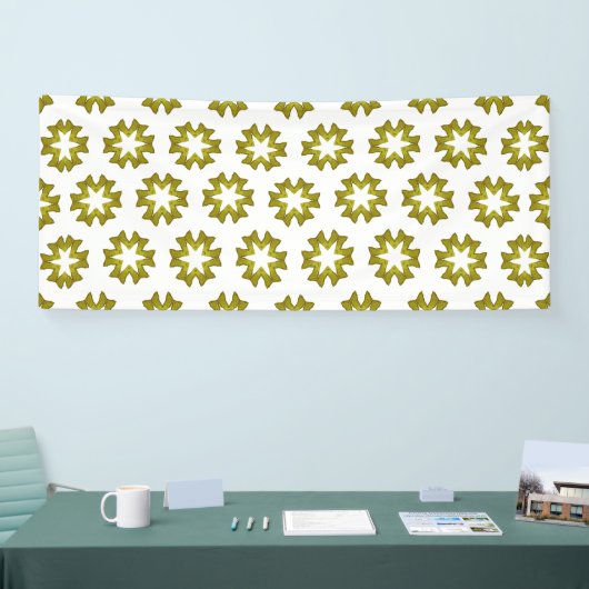 Olijfgroen Patroon Spandoek (Beurs)